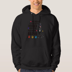 My Heart Is Filled With Love Black Great Dane Dog  Hoodie