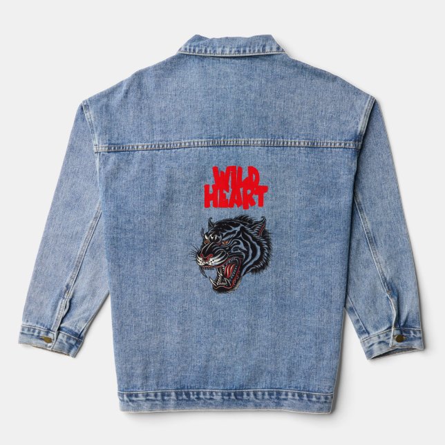 My heart is free and wild denim jacket (Back)