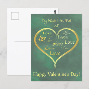 My Heart is Full of Love, Valentine  Postcard