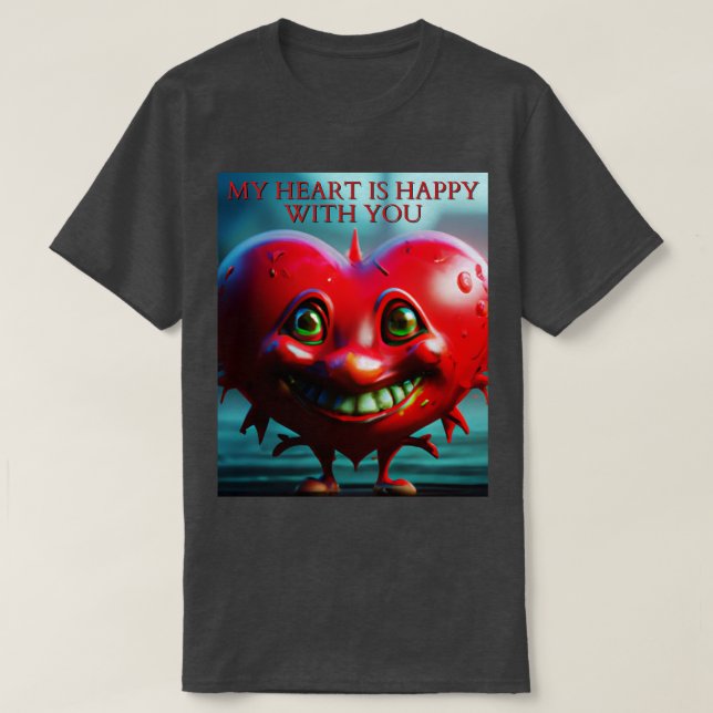 my heart is happy with you T-Shirt (Design Front)