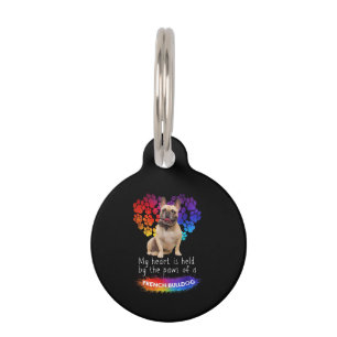My Heart Is Held By The Paws Of A French Bulldog Pet Tag