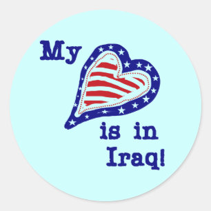 My Heart is in Iraq Tshirts and Gifts Classic Round Sticker