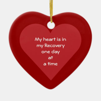 My Heart Is In My Recovery ODAAT Sobriety Date Ceramic Tree Decoration