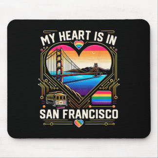 My Heart Is In San Francisco Souvenir Golden Gate  Mouse Pad