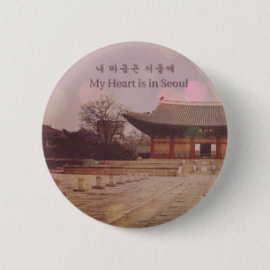 My Heart is in Seoul 6 Cm Round Badge