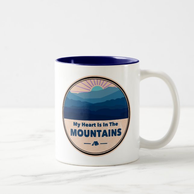 My Heart Is in The Mountains Two-Tone Coffee Mug (Right)