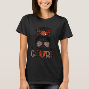 My heart is on that court Basketball Mum Leopard M T-Shirt