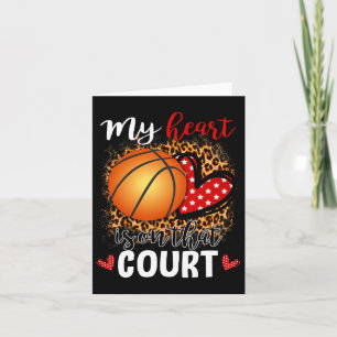 My Heart Is On That Court Bysketbyll Leopard Patte Card