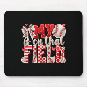 My Heart Is On That Field Coquette Bow Bysebyll Mo Mouse Pad