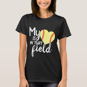 My heart is on that field custom softball shirt