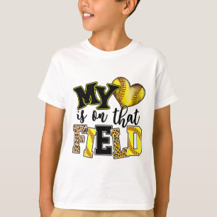 My Heart Is On That Field Softll Mom Leopard Mothe T-Shirt