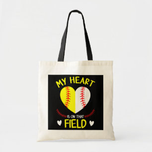 My Heart is on That Field Tee Baseball Mother's Tote Bag