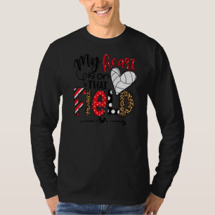 My Heart Is On That Field Volleyball Mum Leopard M T-Shirt