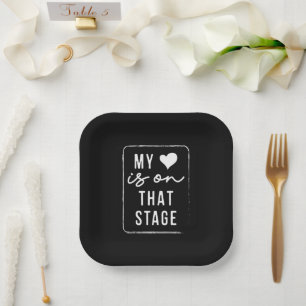 My Heart Is On That Stage Dance Mum Vintage Retro Paper Plate