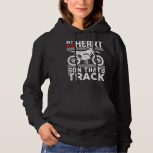 My Heart Is On That Track Motocross Family Support Hoodie