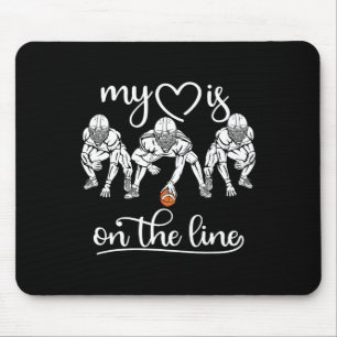 My Heart Is On The Line Offensive Lineman Vintage  Mouse Pad