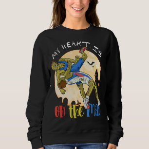 My Heart Is On The Mat Wrestling Mum Wrestling Dad Sweatshirt