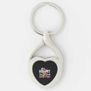 My Heart Is Stuck On You Cactus Heartfelt Design  Key Ring