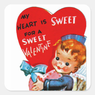 My Heart is Sweet for a Sweet Valentine Like You Square Sticker