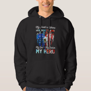 My Heart Is Where His Boots Are My Son My Soldier Hoodie