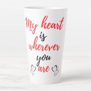My Heart Is Wherever You Are Black Latte Mug