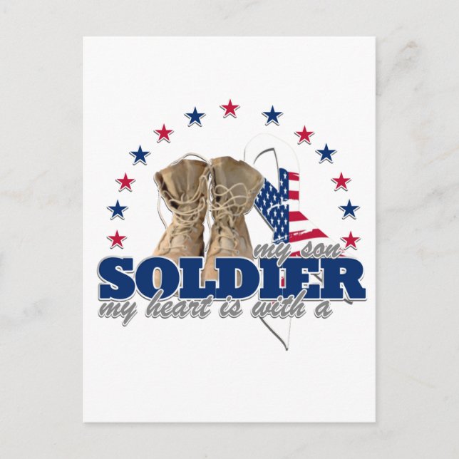 my heart is with a soldier my son postcard (Front)