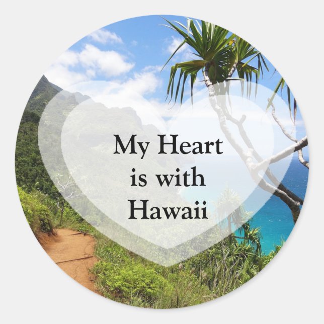 My Heart is with Hawaii Stickers (Front)