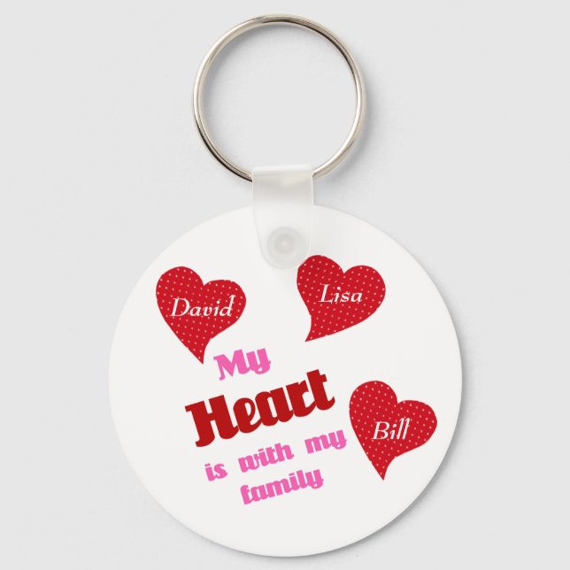 My Heart Is With My Family Key Chain (Front)