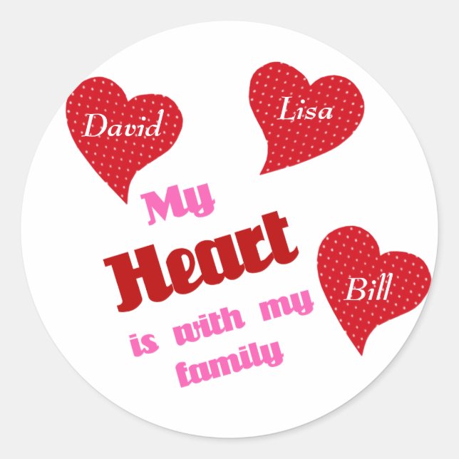My Heart Is With My Family Stickers (Front)