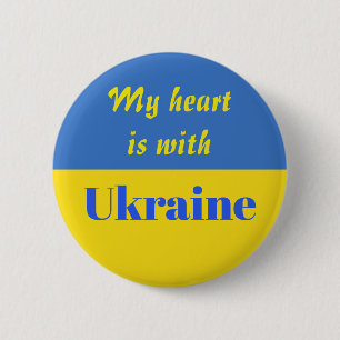 My Heart is With Ukraine 6 Cm Round Badge