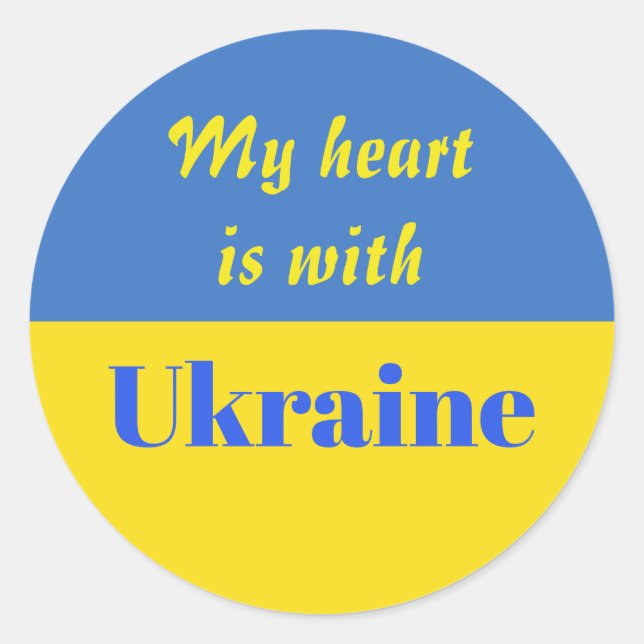 My Heart is With Ukraine Classic Round Sticker (Front)