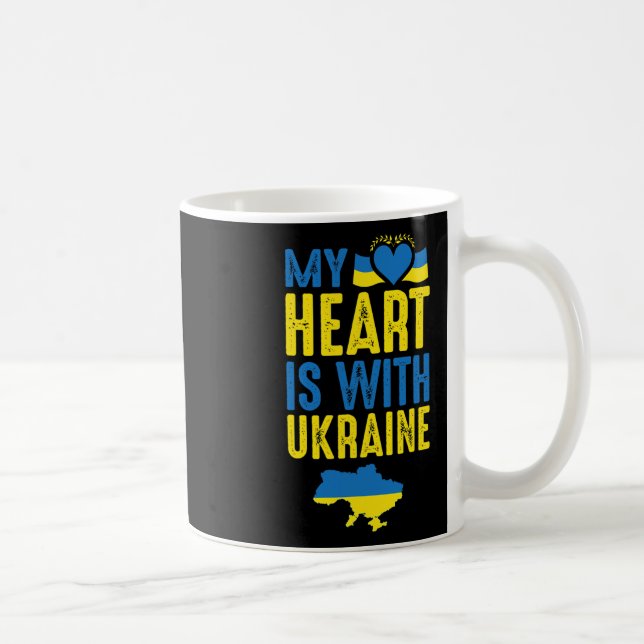 My Heart Is With Ukraine  Coffee Mug (Right)