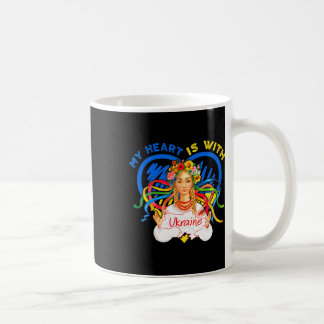 My Heart Is With Ukraine Pray For Ukraine Woman Tr Coffee Mug