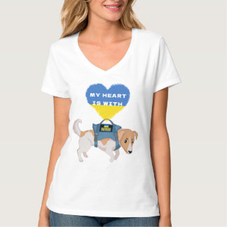 My Heart Is With Ukraine, Ukrainian Flag Pride Dog T-Shirt