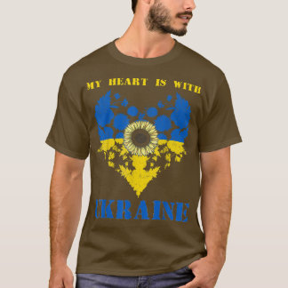 My Heart Is With Ukraine Vintage Sunflower Ukraini T-Shirt