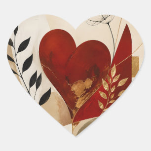 My Heart Is Yours Always Romantic Red Heart Gold F Sticker