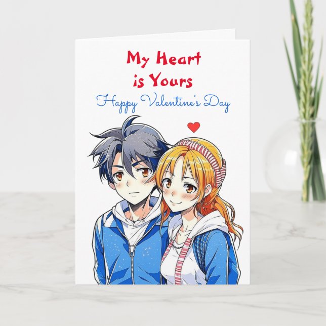 My Heart is Yours | Anime Happy Valentine's Day Card (Front)