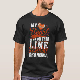 My Heart Linemen Football Grandma Nana Womens T-Shirt