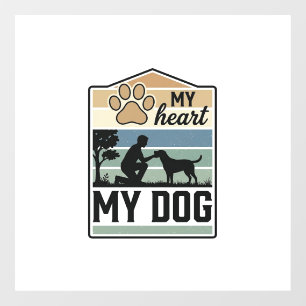 My Heart My Dog Vintage Engraving Dog Lover Design