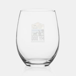 My Heart My Dog Vintage Engraving Dog Lover Design Stemless Wine Glass