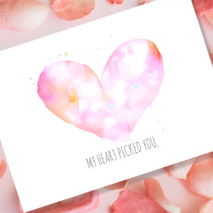 My Heart Picked You Custom Text Valentine's Card