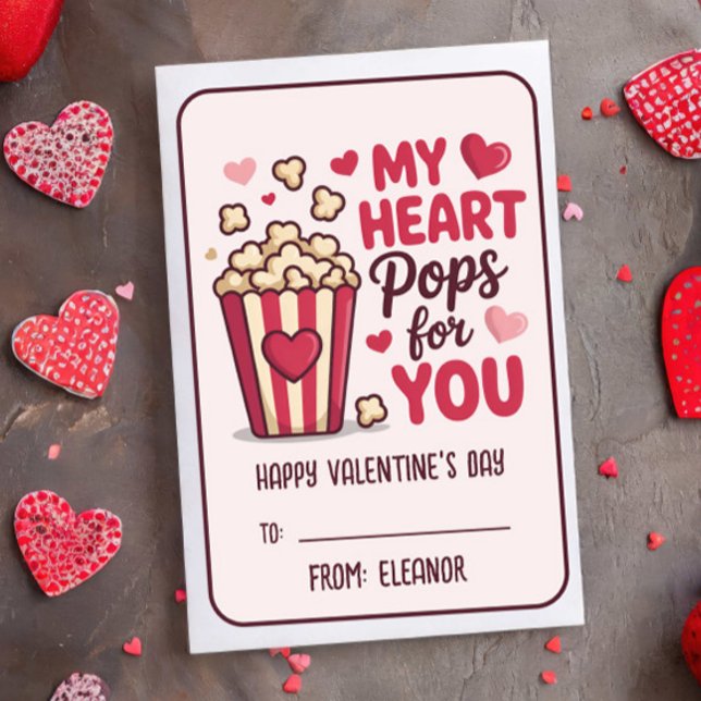 MY HEART POPS FOR YOU Valentines Day Classroom Card (Creator Uploaded)