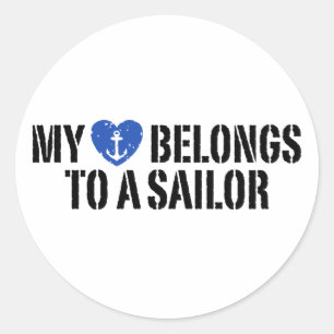 My Heart Sailor Classic Round Sticker