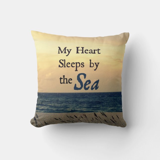 MY HEART SLEEPS BY THE SEA PILLOW (Front)