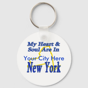 My Heart & Soul Are In New York Key Ring