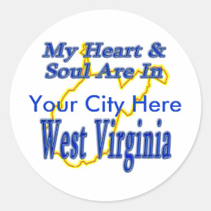 My Heart & Soul are in West Virginia Classic Round Sticker