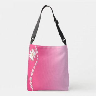 My Heart White Flowers Crossbody Bag