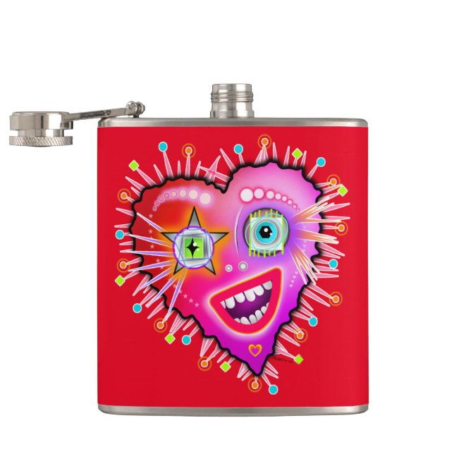 MY HEART WILL GLOW ON HIP FLASK (Opened)