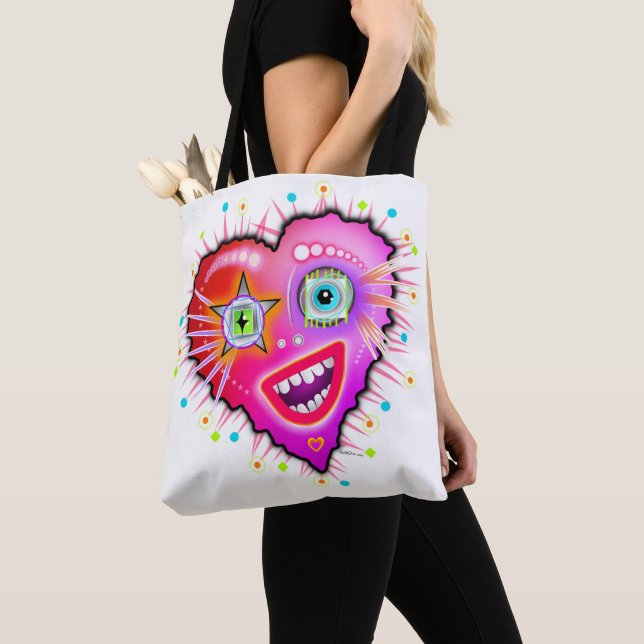 MY HEART WILL GLOW ON TOTE BAG (Close Up)
