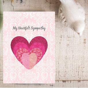My Heartfelt Sympathy Quilt Look Heart Card